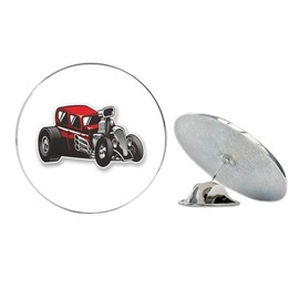 Hot Rod Classic Car Round Metal 0.75" Lapel Pin Hat Shirt Pin Tie Tack Pinback