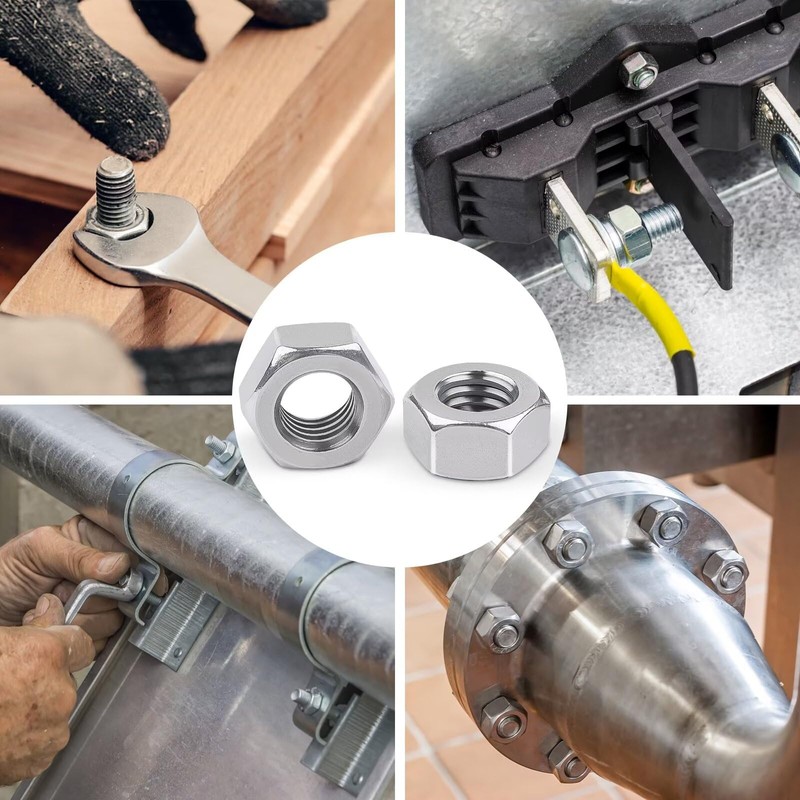 Pack of 100 Hex Nuts M6, Leryati Nut M6 DIN934