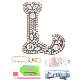 PATIKIL Diamond Art Keychains, 1 PCS Diamond Art Painting Letters Keychains Initial Alphabet Kit DIY Crystal Rhinestones Key Chain Double Sided 5D for Gift Christmas, L