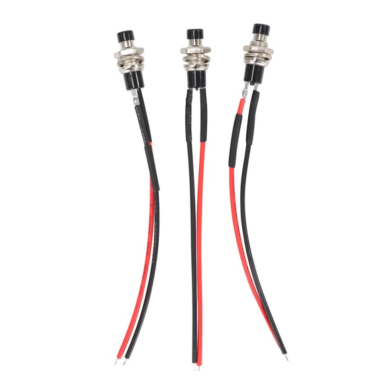 autoparts-home2025 3 Pack Mini Push Button Pre-Wired Momentary OFF-ON Switch