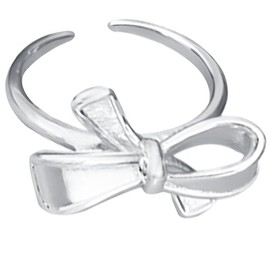 CybozXtreme Simple Butterfly Bow for Women Girls 925 Silver Fidget Rings for Anxiety Stress Relieving Vintage Classic Open Adjustable Rings for Wedding Everyday Jewellery Christmas Gifts