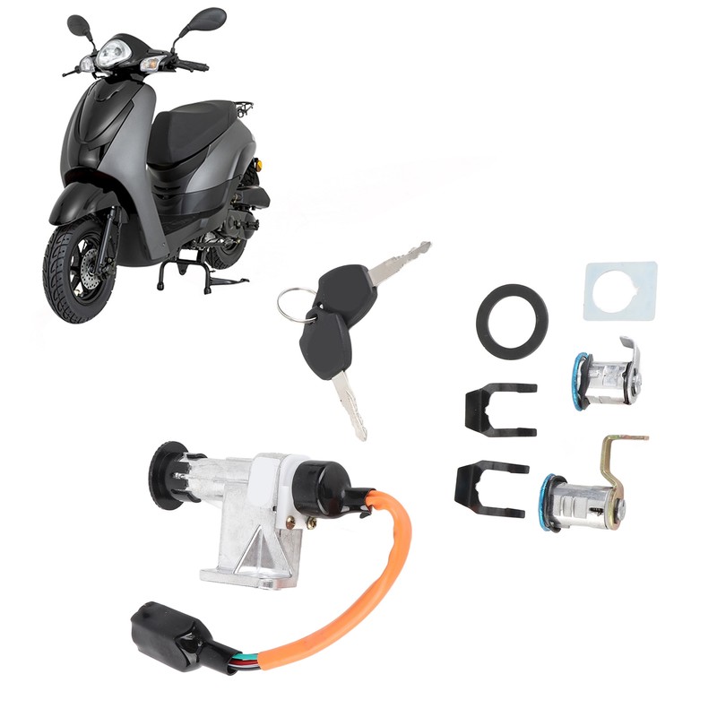 Ignition Switch Assembly Stainless Steel for Chinese GY6 Electric Scooter