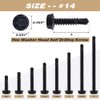 #14 x 2 (40 pcs) Black Hex Washer Head Self