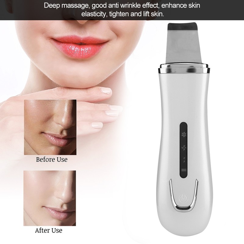 Ultrasonic Face Skin Scrubber Blackhead Removal Ion Cleaner Facial Cleanser