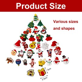 30 Pcs Christmas Charms for Shoes,Xmas CLOG Charms PVC Shoe Accessories Charms,Christmas Croc Charms,Cute Cartoon Charms Clog for Party Gift Cartoon Christmass Party Shoe Decorations Santa Snowman