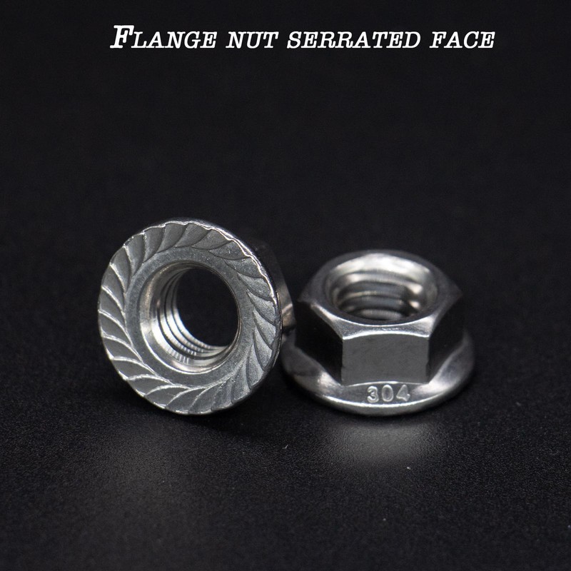 INCONTESTA 50 Pack 3/8-16 Serrated Flange Hex Lock Nuts, 304