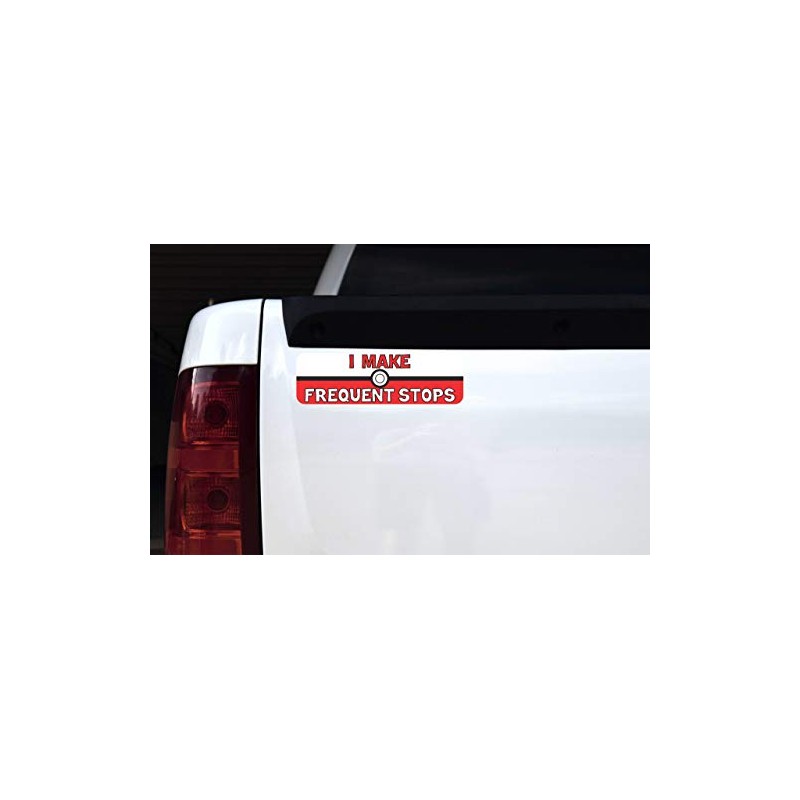 StickerTalk I Make Frequent Stops Vinyl Sticker,