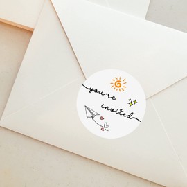 You're invited Sticker, Birthday Invitation Sticker, Kid's Birthday, Boy's Birthday Sticker. Party Invitation envelope Sticker-120PCS