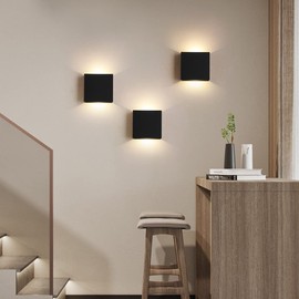 FUPE 2 Pieces Aplique Pared Interior, Aplique LED de Pared Interior 12 W lámpara de pared interior Luz amarilla cálida 3000 K 1200 lm, adecuada para Sala de estar, dormitorio, pasillo ()