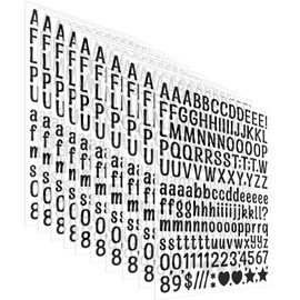 10 Sheets Letter Stickers 1560 Alphabet Stickers 0.5 inch Self Adhesive Vinyl Letters Numbers Kit, YTPZCL Mailbox Numbers Sticker for Mailbox, Signs, Window, Door,Cars,Trucks,Business,Address Number