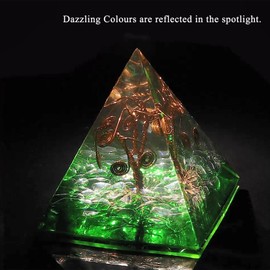 Nupuyai Spiral Tree of Life Crystal Pyramid for Protection, Reiki Healing Figurine Rock Crystal Quartz Points Spiritual Ornament Green