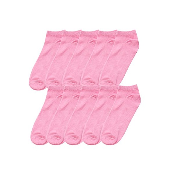 Allegra K Athletic Low Cut Ankle Socks-Stretch Cuffs Soft 10 Pairs Medium Pink