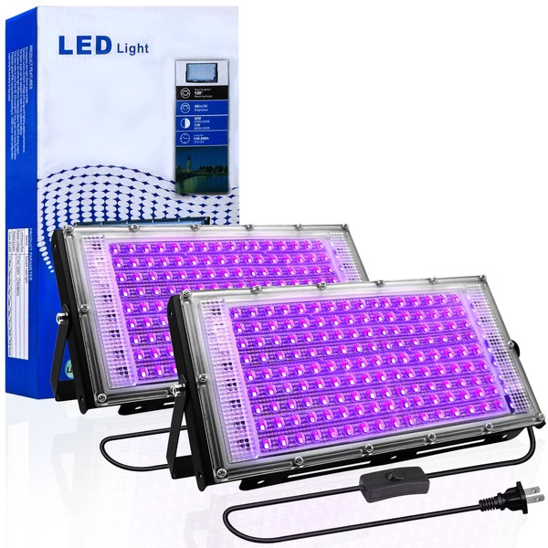 SuiROYI 2 Pack 150W LED Black Light, uv lamp for