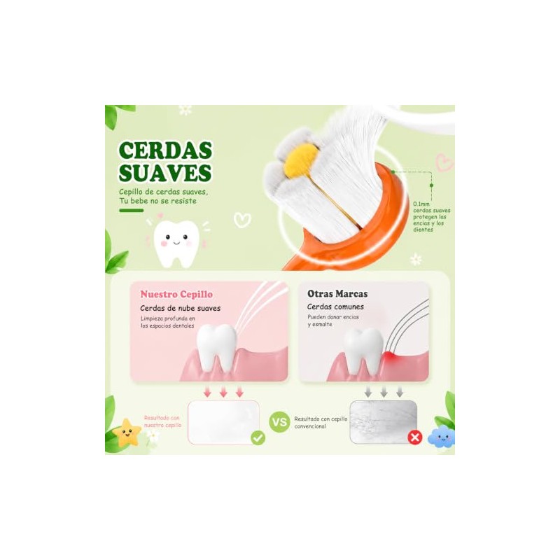 Juego de 3 Cepillo de Dientes para BEbe, Cepillo de