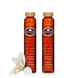 HASK MACADAMIA Moisturizing Hair Oil Vials for shine and frizz control - Pack of 2