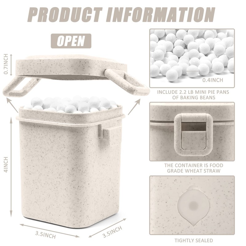 EIMMBD Ceramic Pie Weights Baking Beans 2.2 LB,10mm pie weights