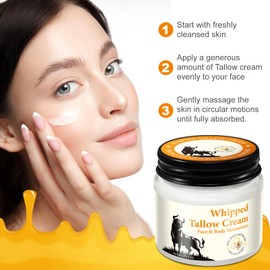 Akeeronn Beef Tallow Balm for Skin,Tallow Face Moisturizer with Grass-Fed Pure Beef Tallow & Honey & Beeswax, Whipped Beef Tallow and Honey Balm for Dry Skin - 2.1 OZ