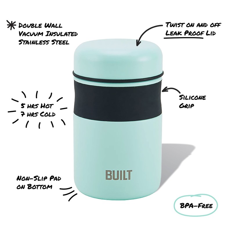 BUILT 16 Ounce Vacuum Insulated Food Jar Tumbler Double Wall,
