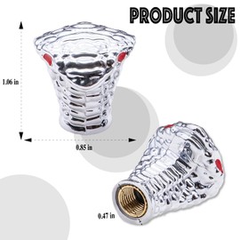 MEAJOO 4PCS Cobra Style Tire Valve Stem Caps, Snakehead Shape, Universal Copper Core Dustproof Tire Valve Stem Covers for Cars, SUV, Trucks, Bikes, Motorcycles, Bicycles(Silver)