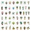 BEATRI Green Plants Stickers 50Pcs Potted Plant Floral Sticker Waterproof