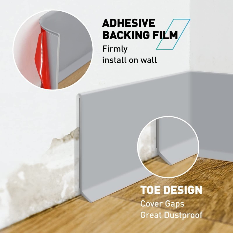 FCSOTSPS Baseboard Trim,4 Inch(W) x 40 Feet(L) Peel and Stick