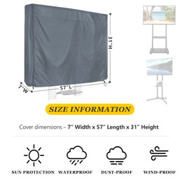 SELUGOVE Mobile TV Stand Cover for 45-60 Inch Waterproof Moisture-proof Dust-proof TV Screen Protection Cover Grey