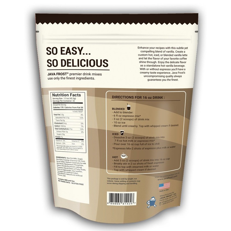 Vanilla Creme Base Drink Mix - 3 LB Bag