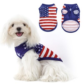 American Flag Inspired Dog Vest: Perfect Dog Shirt, Ideal Tank Top for Everyday Wear, Independence Day Celebrations Crafted Materials for a Cute and Stylish Look Blue M