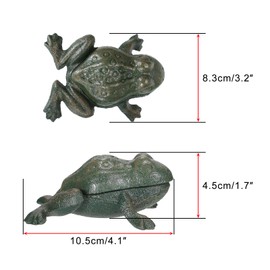SUMTree Frog Cast Iron Key Hider Frog Key Box for Outside Vintage Decorative Key Hider Rock Key Safe Outdoor Animal Style Key Hider Outside for Keys Trinkets Outdoor Garden Decor, Antique Green