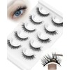 Waterproof Self Adhesive Eyelashes, Cat Eye 6-14mm, 5 Pairs Natural