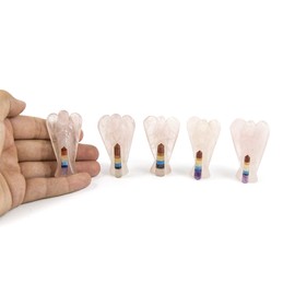 Beverly Oaks A-Grade Healing Crystals Guardian Angel - Chakra Obelisk Gemstone Angel Figurine - Crystal Angel for Good Luck, Prayer and Home Decor (Rose Quartz)