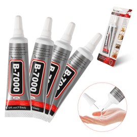 B-7000 Glue Clear for Rhinestone Crafts 15ML B7000 Glue Clear with Precision Tip -The Ultimate GLUES B7000 Adhesive for Jewelry Metal Stone Nails Art Glass Leather Wood Model Shoe (4x0.5oz)