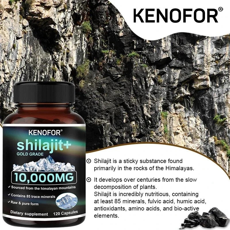 kenofor Himalayan Premium Pure Shilajit 120 Caps, IMPROVES VIGOR-VITALITY USA