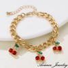 AVANCE Cherry Necklace Bracelet Gold Fruit Cute, Metal