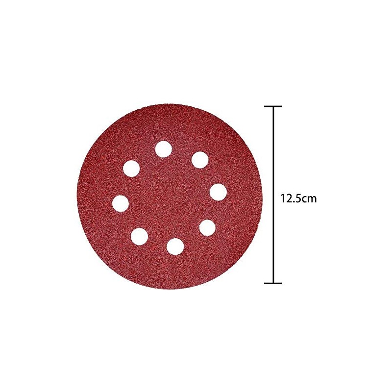 WINGONEER 50PCS Sanding Disc Pads, 5 Holes 8 Holes 120