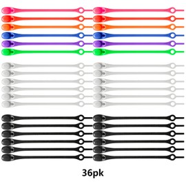 OranSee Cordones De Silicona, 3 Pares Agujetas de Silicón Elásticas, Sin Cordones De Zapatos Cordones De Zapatos Elásticos Para Tenis, Adultos, Niños, Mujeres Mbarazadas (Negro+Blanco+Multicolor)