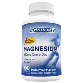 High Absorption Magnesium for Leg Cramps,tensed Muscles, Supports Muscles Function with Vitamins B6, D, E, 380mg Magnesium, 100 Servings