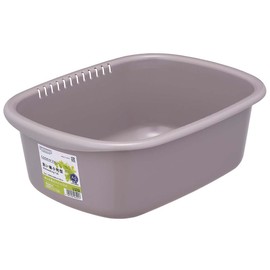 Iwasaki Industry K-1649 BG Washtub, Oval Shape, Beige Gray, Width 11.4 x Depth 15.2 x Height 5.5 inches (29 x 38.5 x 14 cm), Made in Japan