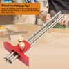 YWBL-WH Double Head Scriber, Stainless Steel Woodworking Marking Tool, Red,