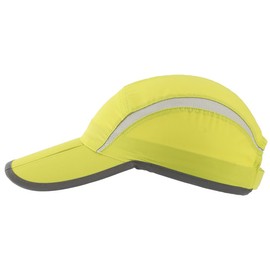 Connectile Folding Mesh Sports Cap, Reflective, Striped, Breathable, Runner Cap, green (light green)