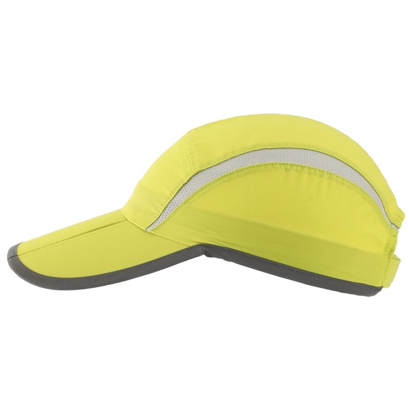 Connectile Folding Mesh Sports Cap, Reflective, Striped, Breathable, Runner Cap,