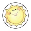 Homemade 48 CUTE SUN ENVELOPE SEALS LABELS STICKERS 1.2" ROUND