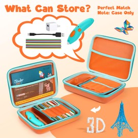 TATAVR Case Compatible with 3Doodler Start+ Essentials for 3D Pen Set for Kids, Carrying Holder Fit for Printing Pens, Storage Organizer for Printing Filament Refill, Micro-USB Charger (3D-05-Orange)