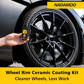 NADAMOO Wheel Rim Ceramic Coating Kit 50ml, High-Heat Resistant Hydrophobic Protection, Gloss Finish, Self-Cleaning, Repels Brake Dust & Dirt, Ceramic Protection for Alloy Rims
