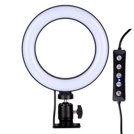 GRUNDIG Anillo de luz con Clip  Selfie Light RGB y luz Blanca  16 cm  Cuello Flexible  48 LED                                                         