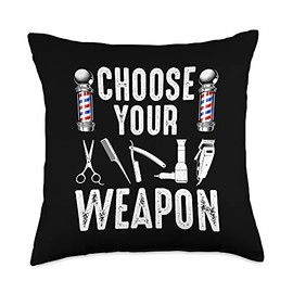 Funny Barber Gift For Men Women Cool Barber Hairstylist Tool Throw Pillow