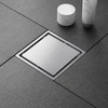 6 Inch Square Shower Drain with 2-in-1 Tile Insert Grate