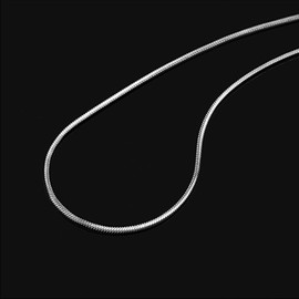 FuYuland Men's Silver Snake Chain Necklace, Slim, 0.08 inch (2 mm), Stainless Steel, Hypoallergenic, Length: 19.7/21.7/23.6 inches (50/55/60 cm), Simple, Stylish, Basic, Unisex, Layered, Classic Chain