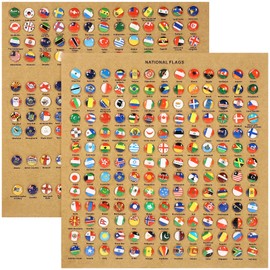 Veemoon 218pcs National Flag Thumb Tack Country Map Push Pins World Flags Push Pins for World Travel Map Bulletin Board Pinboard Office