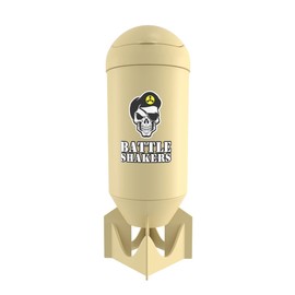 Battle Shakers Bomb Shaker Cup | Military Themed Shaker Bottle | Leak-Proof Protein Cup with Storage Compartment | Mix Protein Powders & More | Durable & Dishwasher Safe | Desert Sand 20 Oz